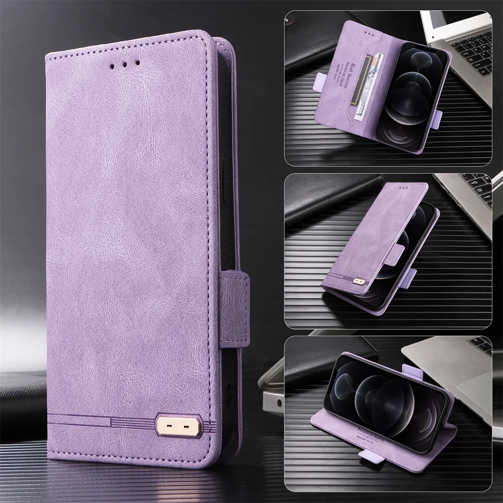 

Luxury Flip Leather Slot Card Holder Wallet Case for Samsung Z Fold 6 5 4 3 2 5G Matte Shockproof Protection Cover Accessories