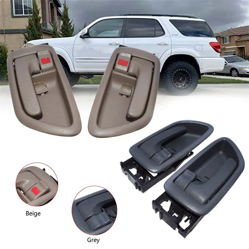 Interior Door Handles W/ Bezel (Pair), for 2000-2007 Toyota Avalon Sequoia Tundra（Crew Cabs)