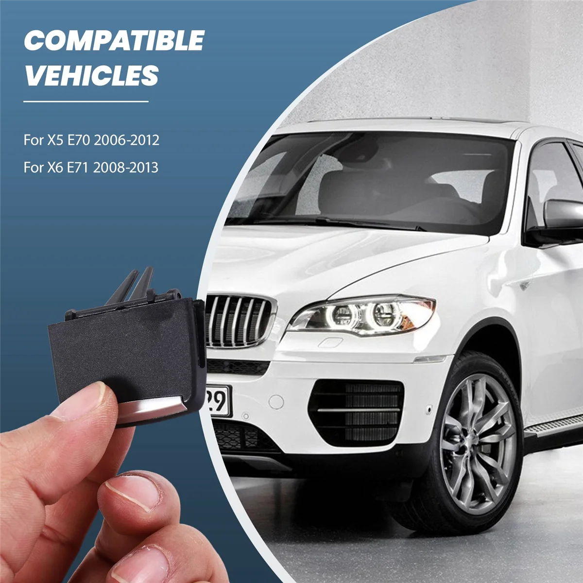 Clip de lengüeta de salida de ventilación de aire para BMW X5/X6, Clips de rejilla de aire fresco de fila trasera para BMW X5 E70 2006-2012, X6 E71 2008-2013