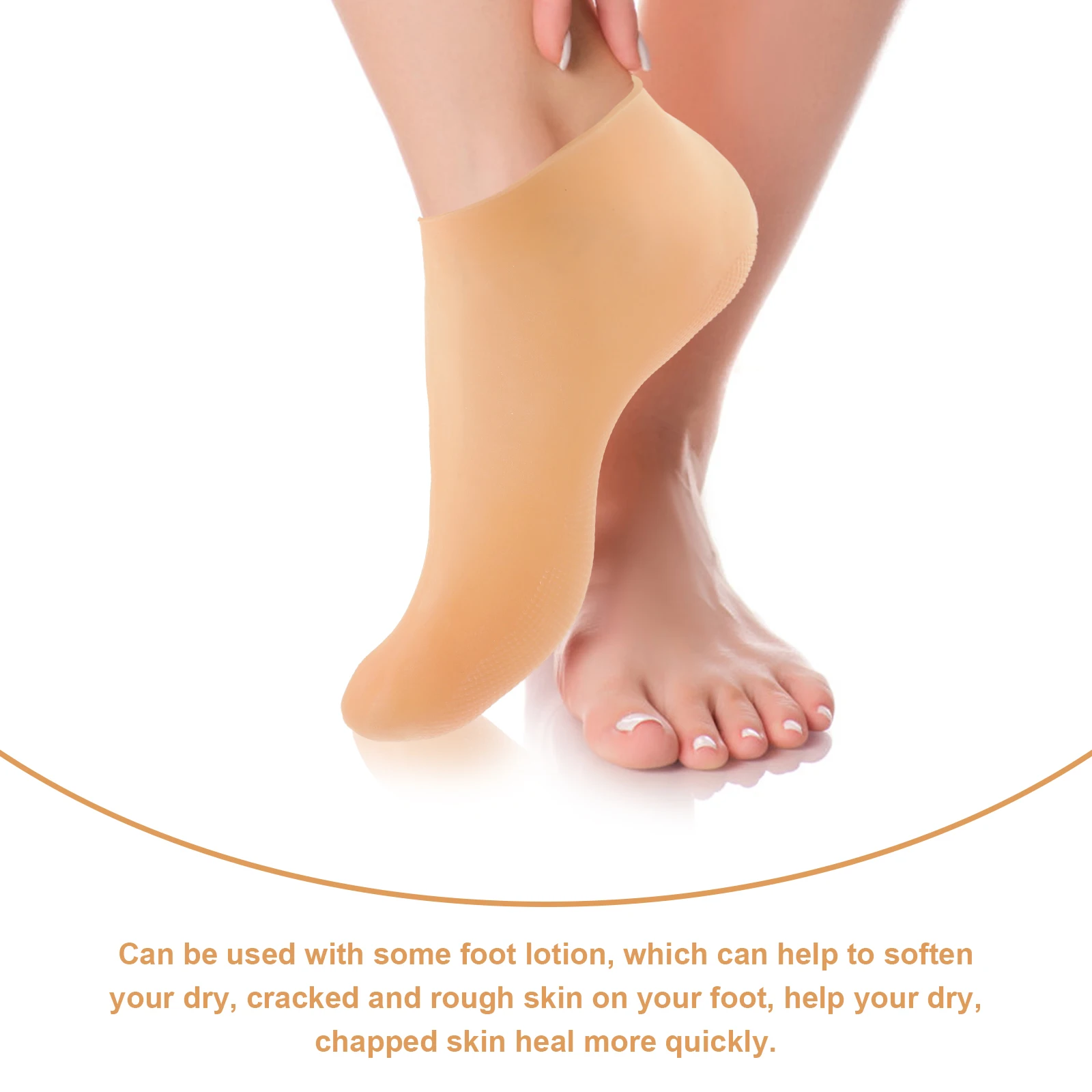 

2 Pairs Women's Socks Exfoliating Lotion Overnight Heel Moisture Moisturizing Spa Football Miss