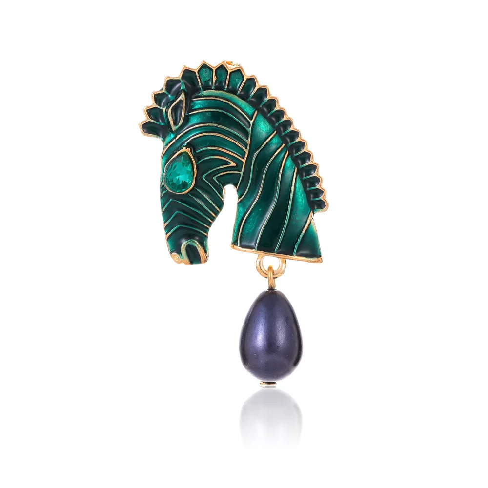 Colorful zodiac horse brooch cartoon cute unicorn corsage zebra animal metal brooch jewelry
