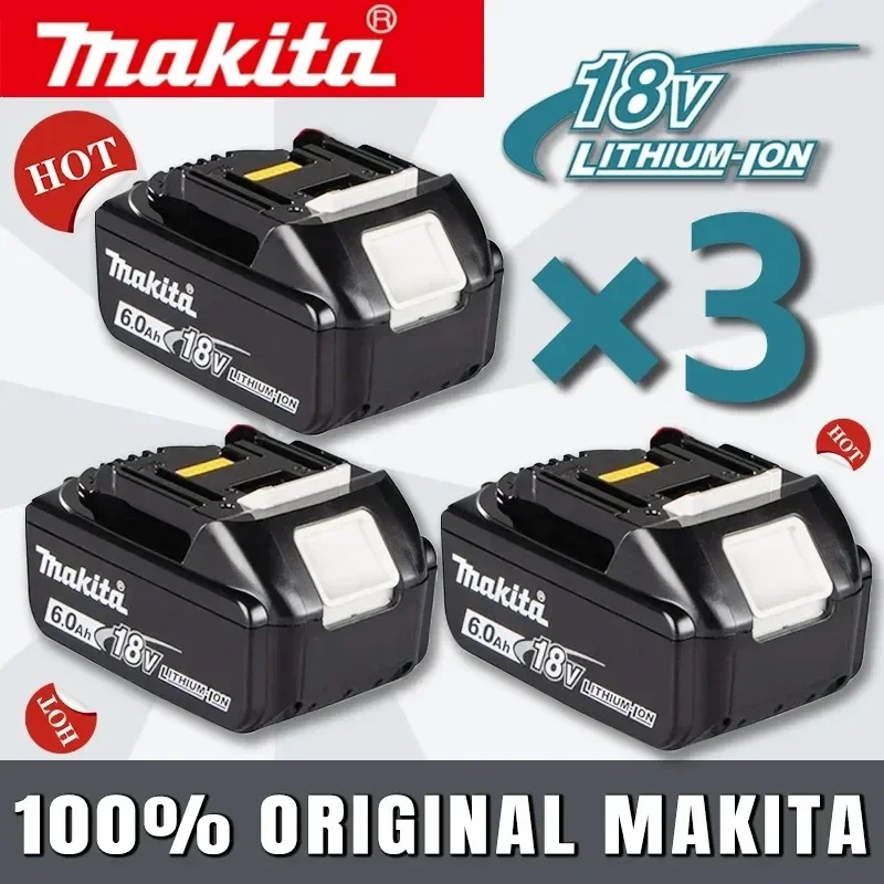 DHL Ship Makita 18V 6.0Ah Lithium Rechargeable Battery Replacement Batteries BL1860 BL1830 BL1850 BL1860B For Makita Tools Drill