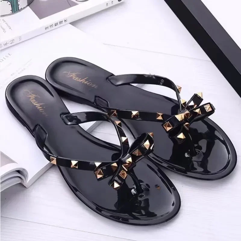 2024 Summer Flip Flops Women Slide Sandals Crystal Bling Beach Slippers Casual Shoes For Women Light Wedges Platform Slippers