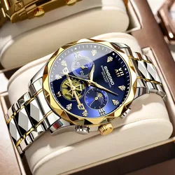 Luxury Man Wristwatch Waterproof Luminous Chronograph Watch for Men Stainless Steel Men's Quartz Watches reloj hombre