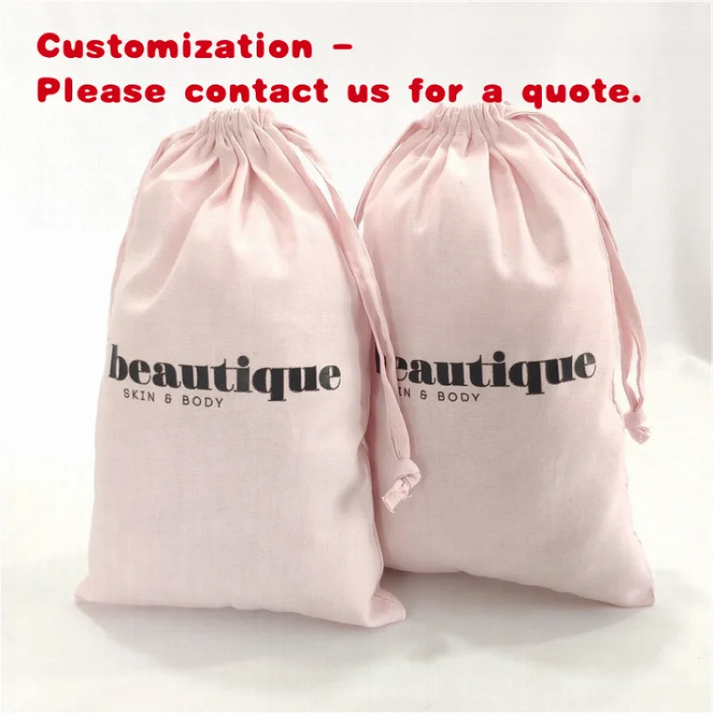 custom.Chuanghua Custom Printed Organic Cotton Recyclable Drawstring Pouch Bag Cosmetic Clothing