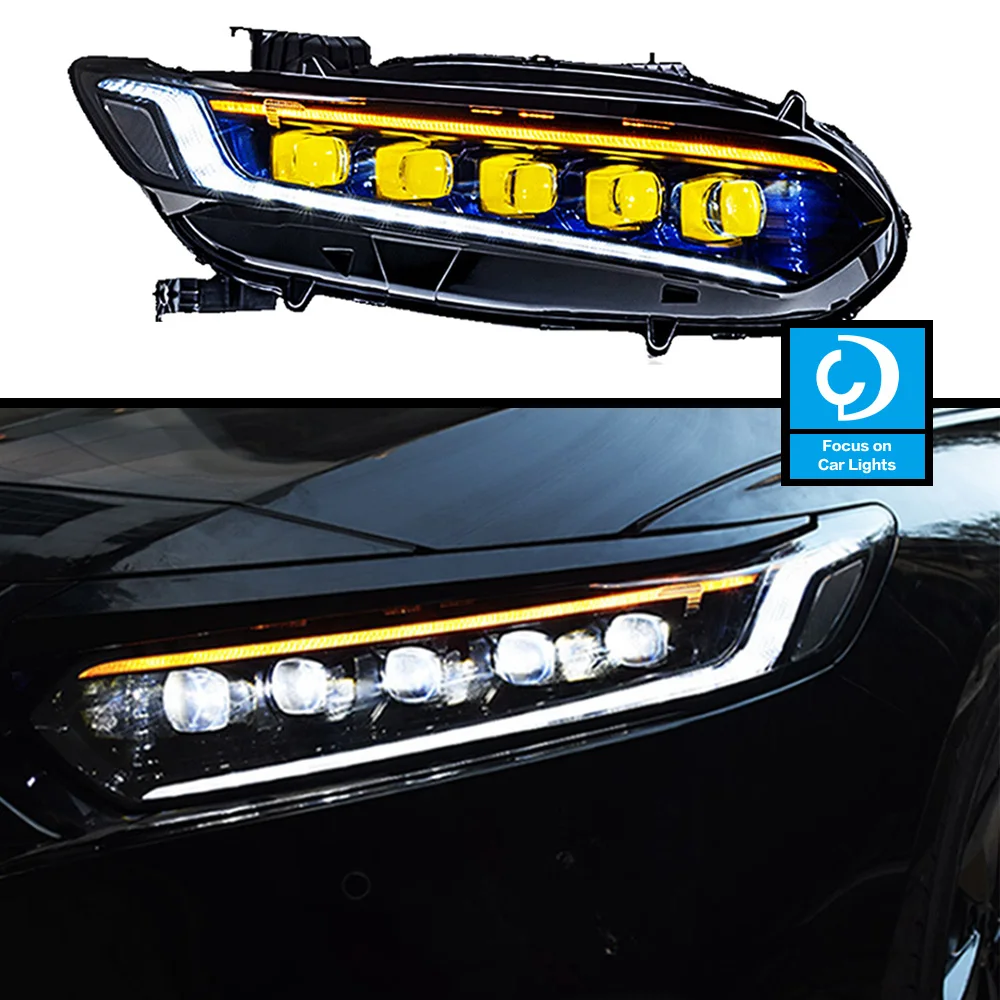 Car Front For Honda Accord G10 LED Headlights 2018-2020 HeadLamp Styling Dynamic Turn Signal Lens Automotive Accessories 2PCS