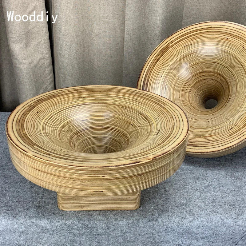 

Handmade 2 inch Throat Wooden Horn Hifi DIY 12/15/18 Inch Speaker Empty Wood Horn Birch Plywood Exponential Horn Round Wood Horn