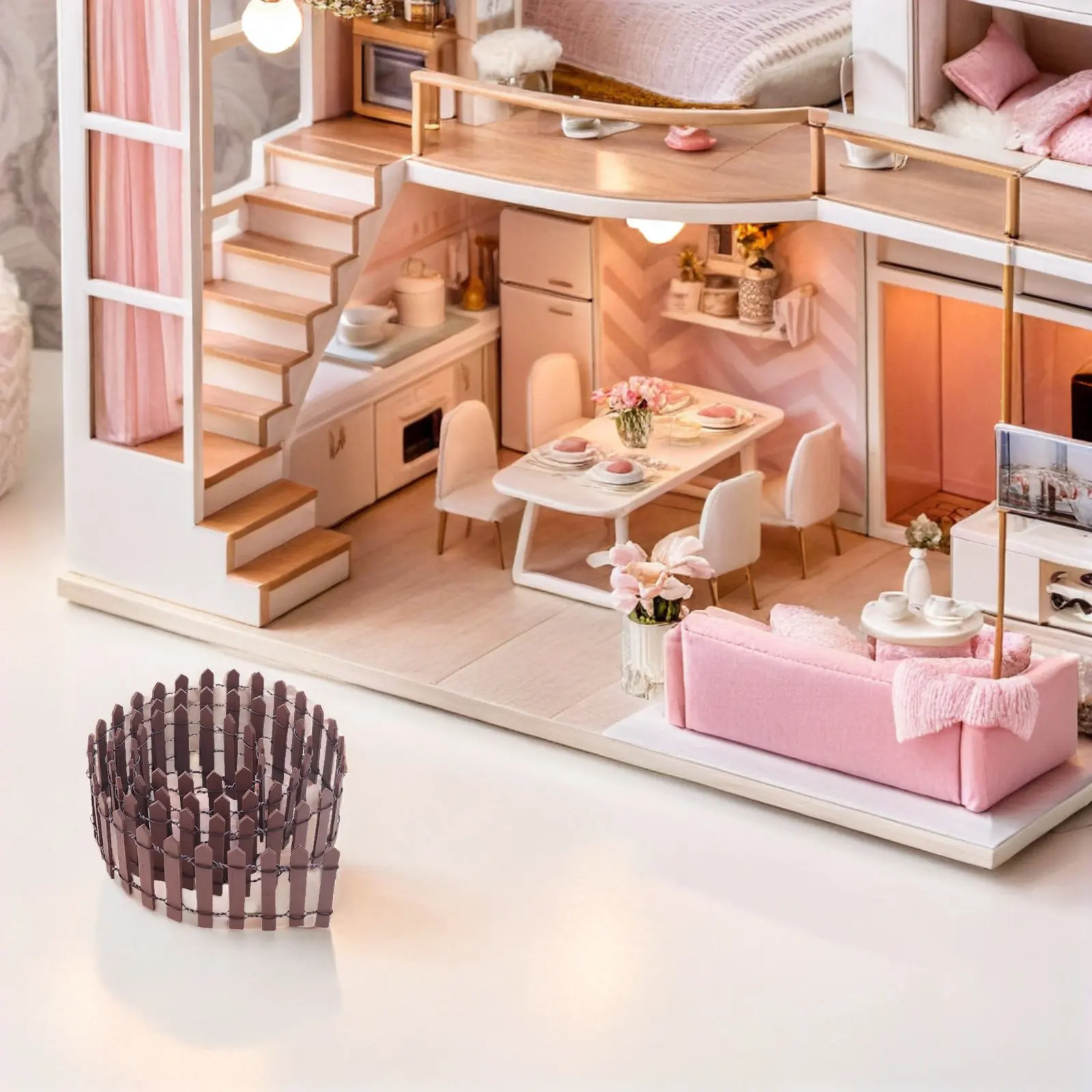 

Набор из 3 миниатюрных деревянных заборчиков для сада, аксессуары для создания сказочного сада, украшения для кукольного домика