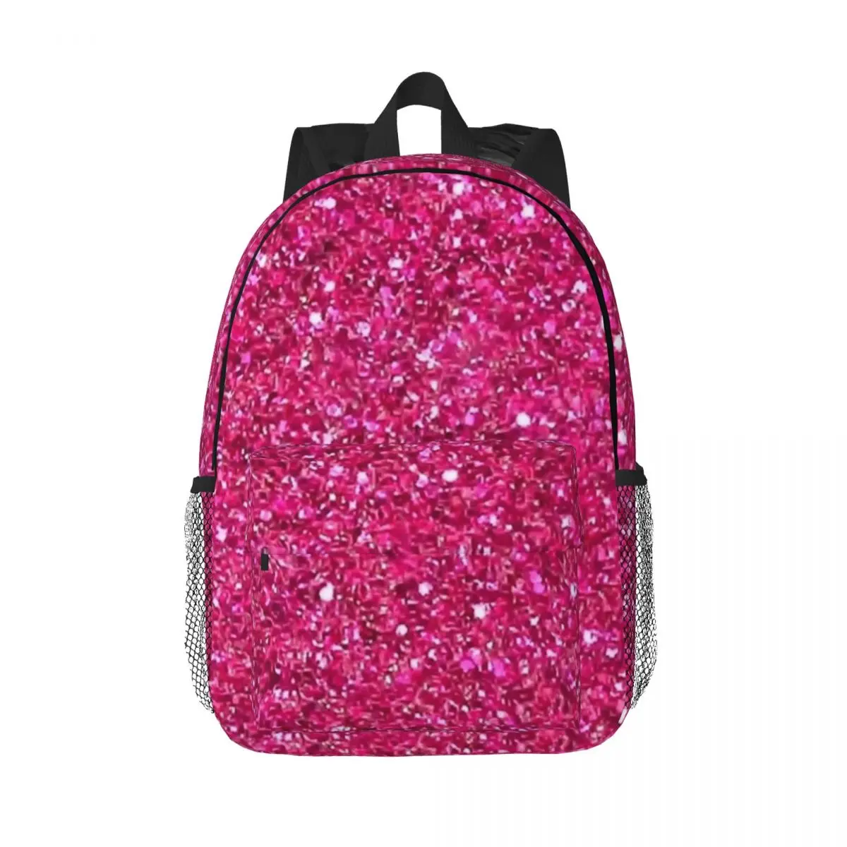 Bubblegum Pink Glitter Backpacks Boys Girls Bookbag Fashion Students School Bags Travel Rucksack Shoulder Bag Large Capacity