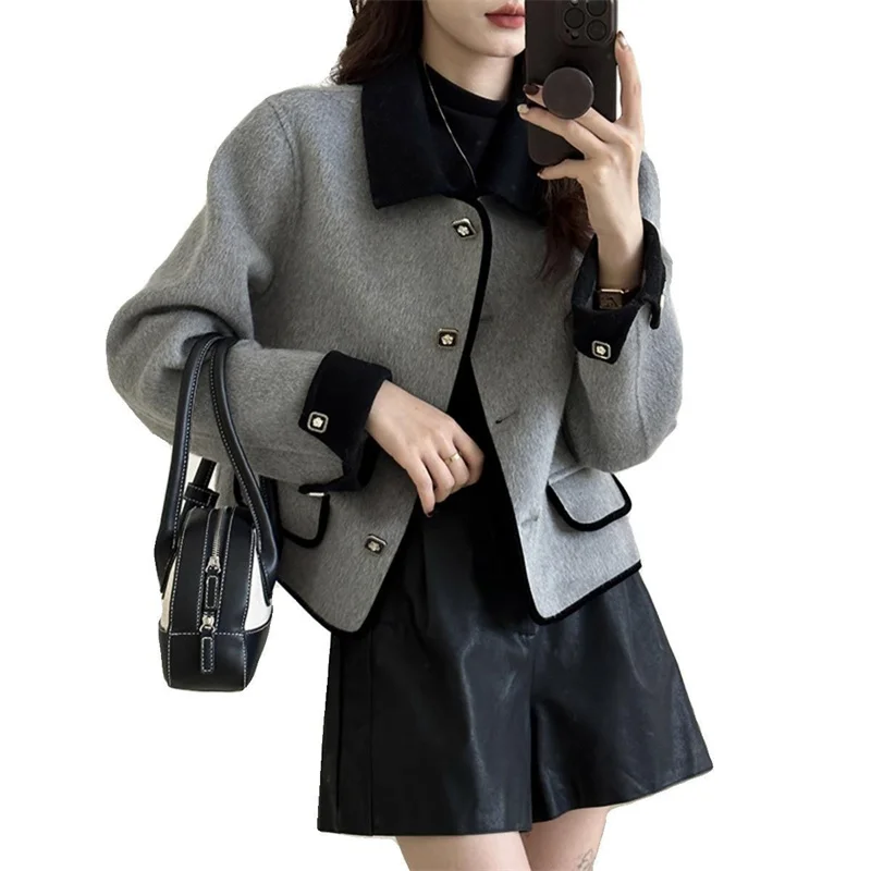 

Autumn And Winter 2024 New Double-Sided Knitted Coat Was Worn By Women With Thick Small Coat And Short Woolen Coat