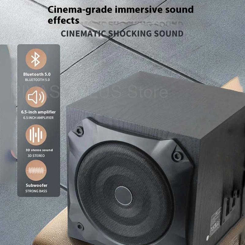 50/80W Powerful Bluetooth Speaker Set  6.5 Inch Subwoofer 2x3inch Satellite Speakers 4ohm Sound Box Audio For PC TV Home Theater