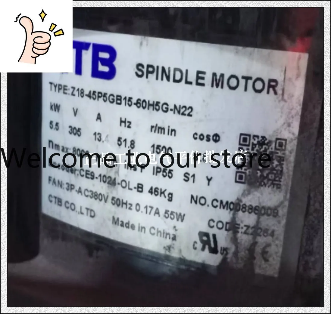 Genuine Z18-45P5GB15-60H5G-N22 Super Synchronous CTB Spindle Servo Motor 5.5KW