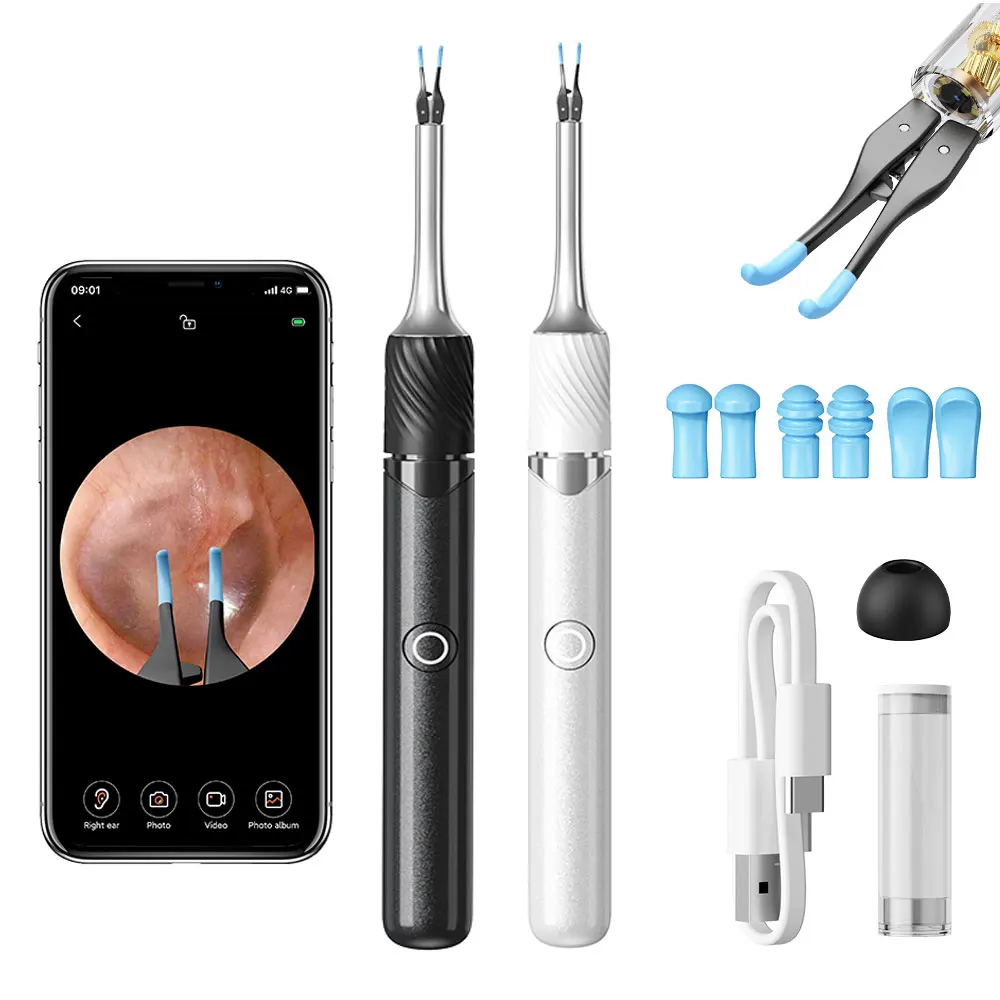 

Ear Wax Removal 2-in-1 Visual Otoscope Ear Cleaner Tweezers with 6 Ear Spoon Earwax Removal Kit with Light Ear Cleaner