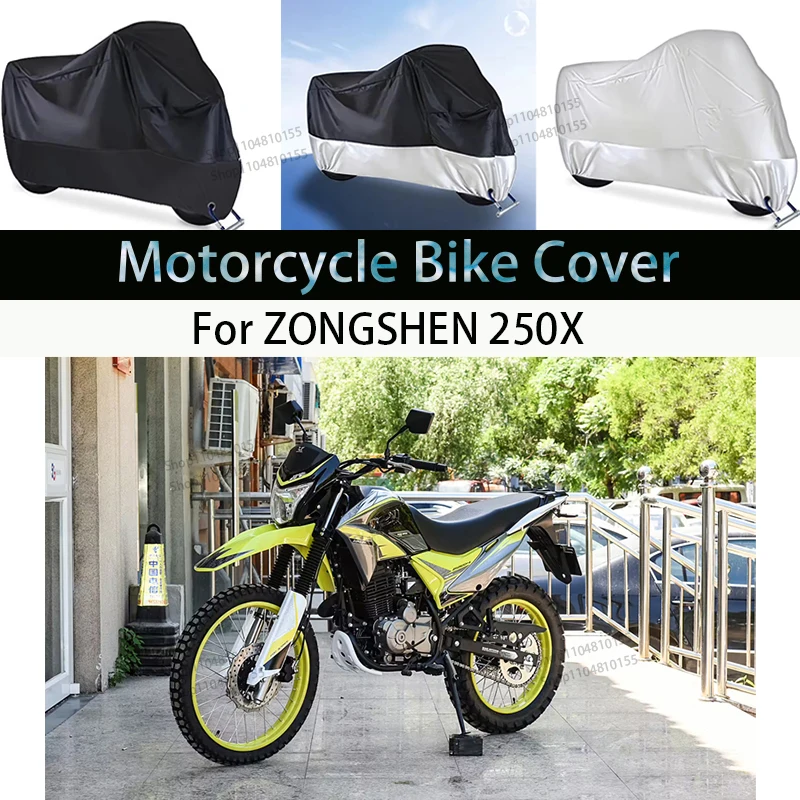 

For ZONGSHEN 250X Motorcycle Cover Moto Rain Cover Waterproof Dustproof UV Cover Coat Indoor Outdoor Motorbike Scooter Cover