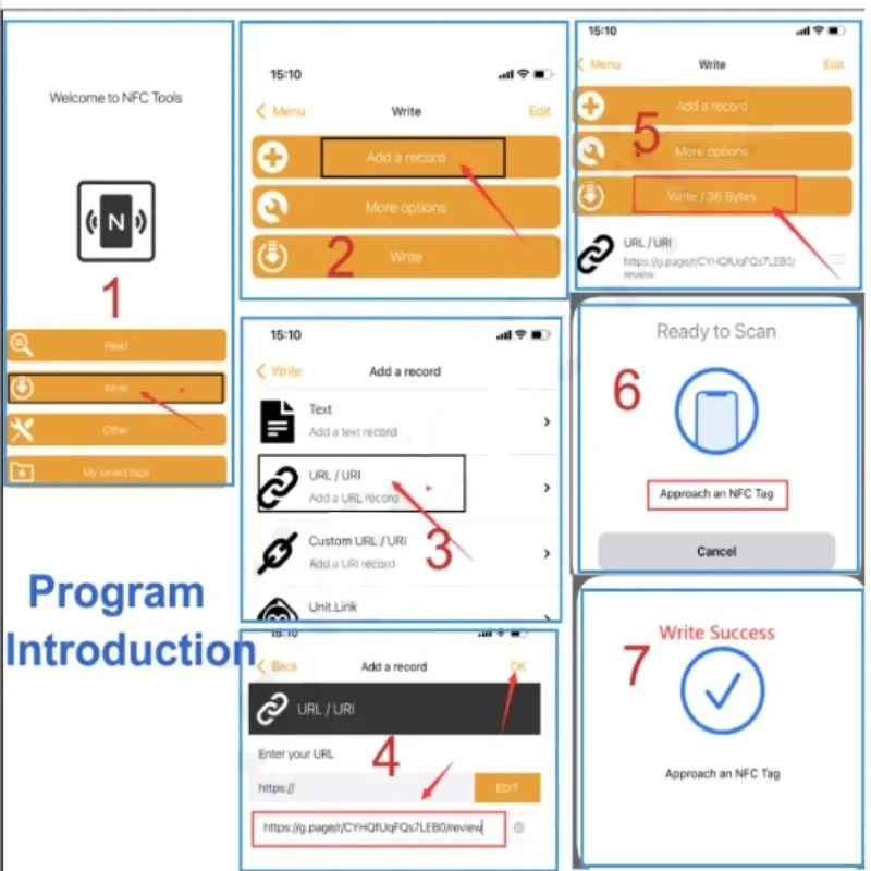 Nfc 215 código QR programable Tarjeta de revisión de Google Mesa de estación NFC NFC Reseñas de Google pantalla tarjeta doblada soporte de marca de pie