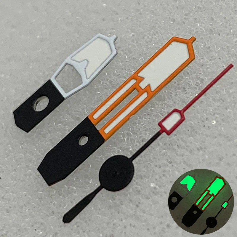 Modified Watch Accessories Orange Red White Color Matching Hands Green Luminous Hands for NH35/NH36/4R/7S Movement