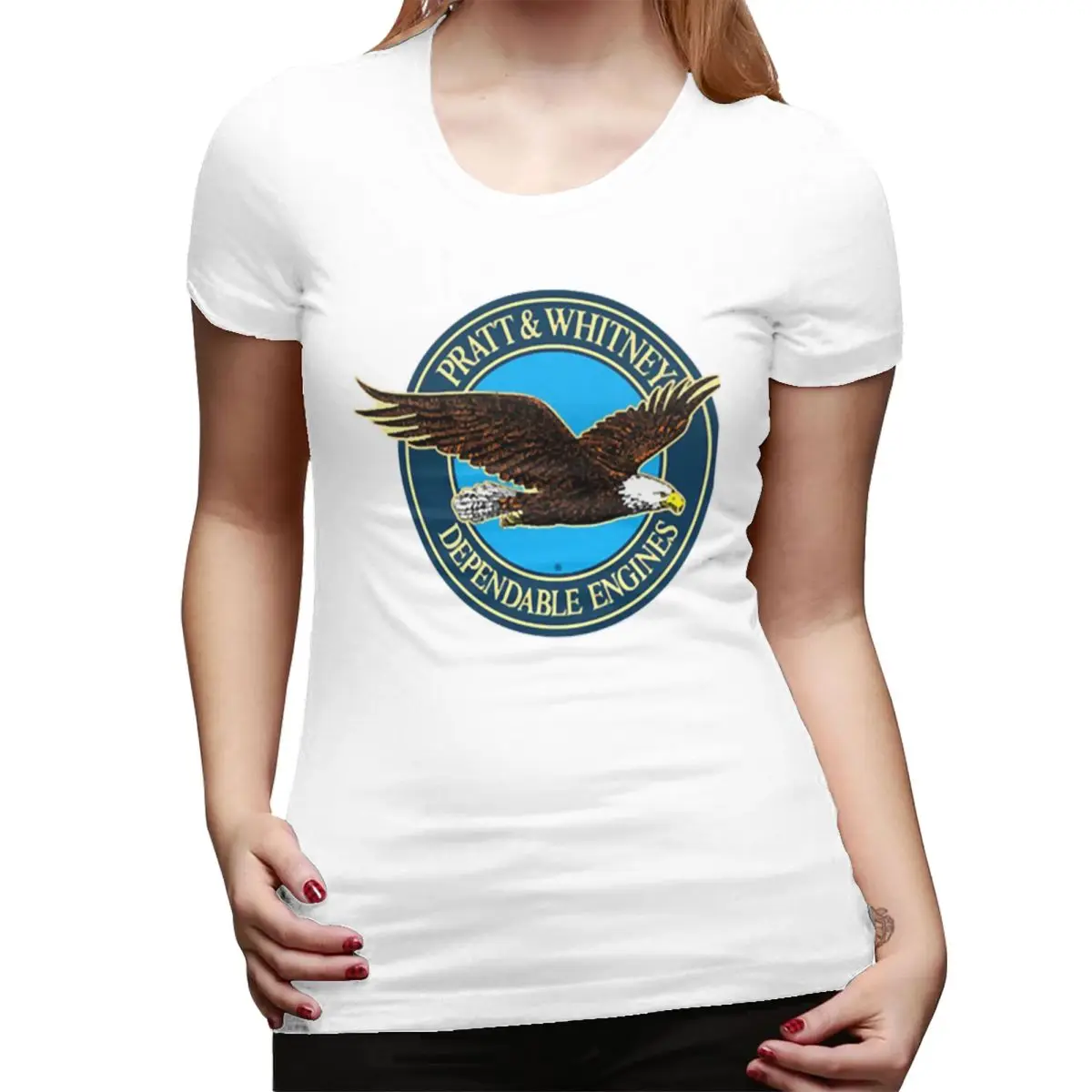 

Pratt & Whitney Logo Dependable Engines T-Shirt for Women Crew Neck Streetwear T Shirts Women's Short Sleeve Summer Clothes Tops