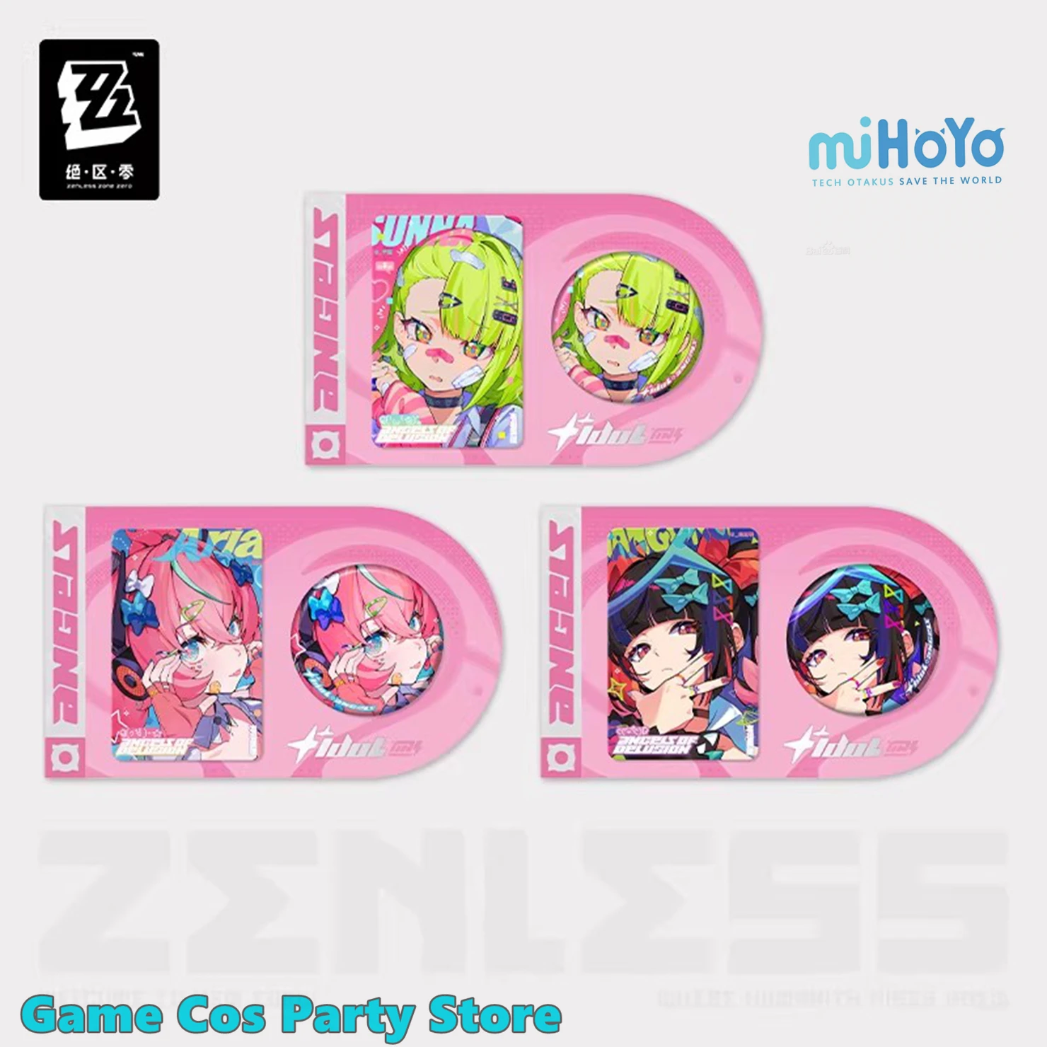 

[Genuine] Game Zenless Zone Zero Nangong Yu Aria Metal Badge Anime ZZZ Sunna Cosplay Colorful Card Pin miHoYo Original Xmas Gift