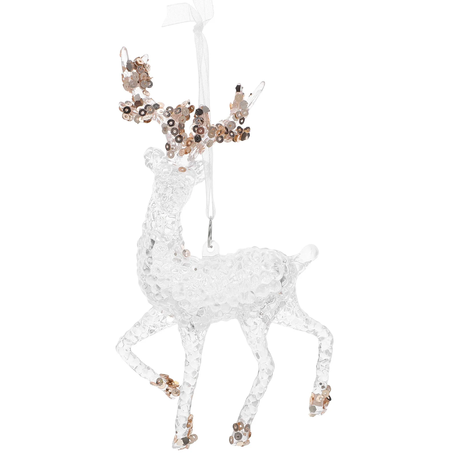 

Christmas Tree Reindeer Ornament Crystal Acrylic Glitter Hanging Decorative Elk Pendant Festive Xmas Tree Decor