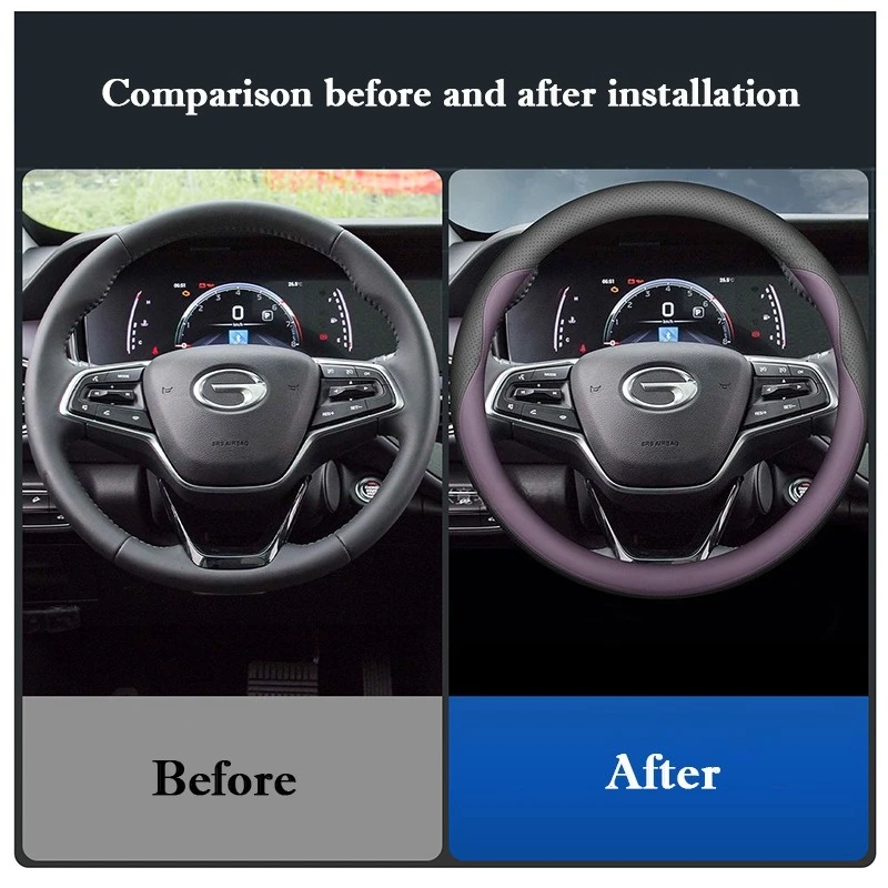 For GAC M8 Trumpchi M6 Pro E9 M8 Master Edition Leather Car Steering Wheel Cover Ultra-thin Anti Slip Car Handle Covers Interior