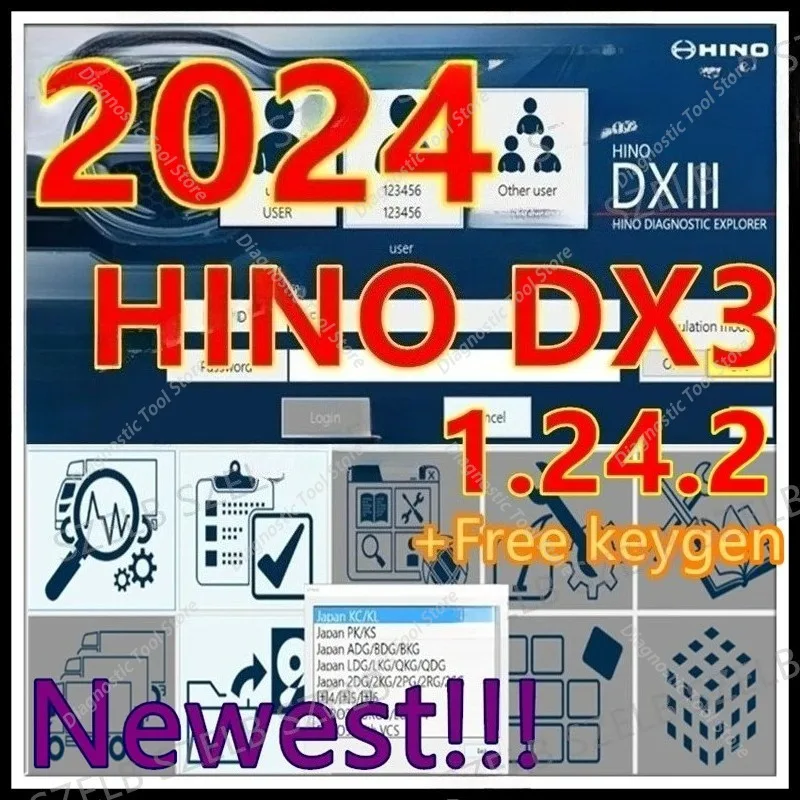 Newest 2026 Hino Diagnostic EXplorer 3 Hino with keygen DX3 V1.24.2 [02.2024]+ unlocked keygen+ free help install+ install video