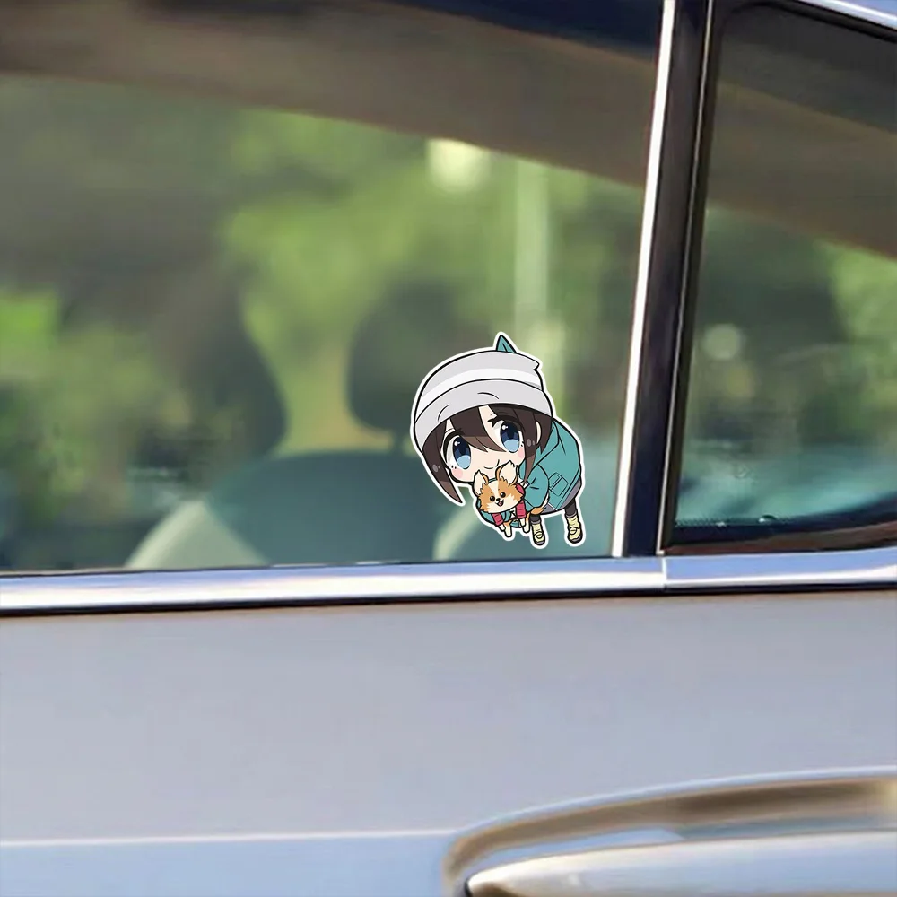 Ena Saitou Laid Back Camp Car Cartoon Sticker Auto Vinyl Film Decal for Glass Bumper Window Motorcyc Guitar Laptop Suitcase Wall
