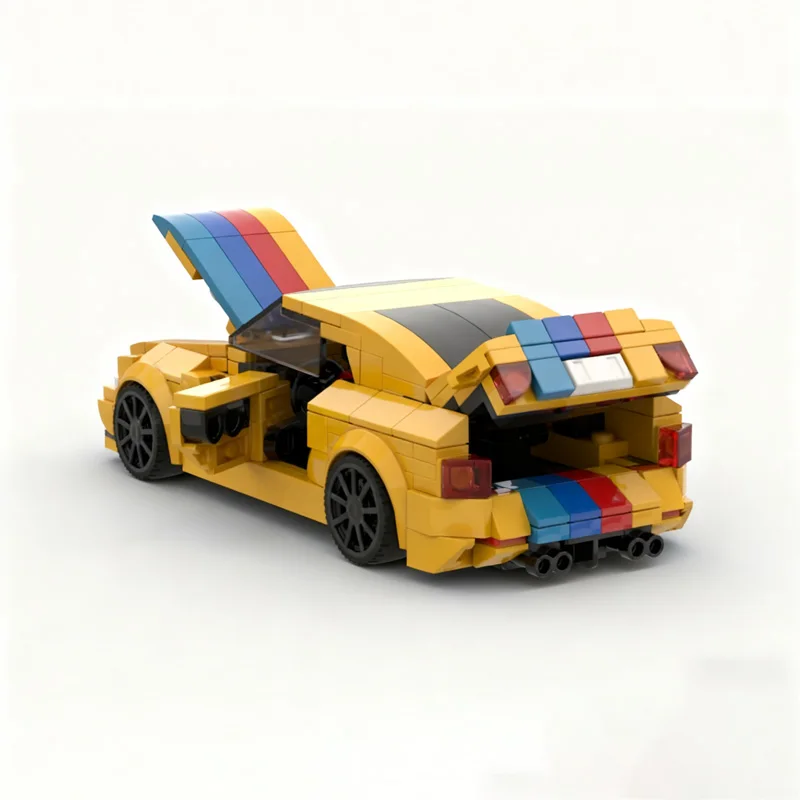 Modèle de voiture de course de vitesse MOC, briques de construction M4 F82, voiture de sport de premier niveau, technologie modulaire, cadeaux de vacances pour enfants, jouets à assembler