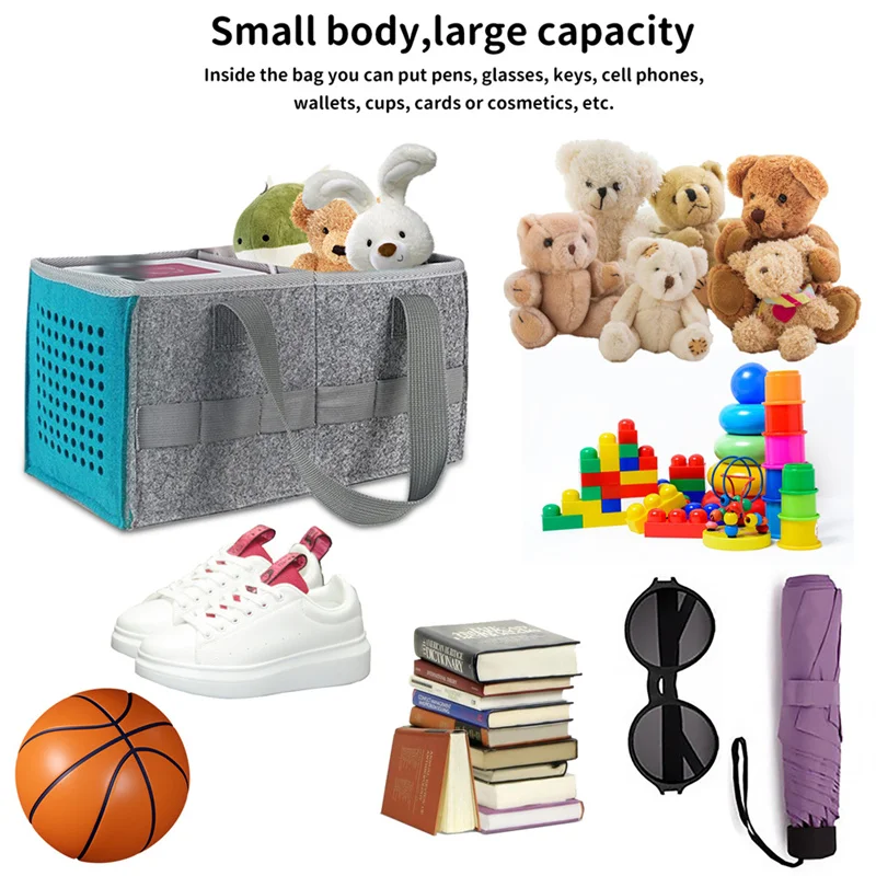 Case Compatible Storage Box for Kids Set Storage Basket Felt Cloth Storage Bag Extra Space Figures Portable Travel Storage Box