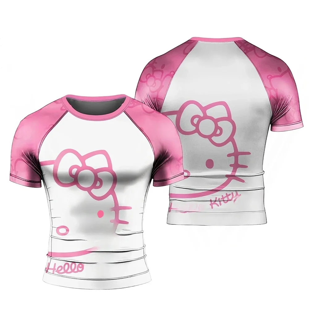25 جديد مرحبا كيتي الكرتون تي شيرت مطبوع الرجال النساء Jujitsu تجريب طباعة رياضة المحملة موضة التدريب الرياضي تنفس الرجال بلايز