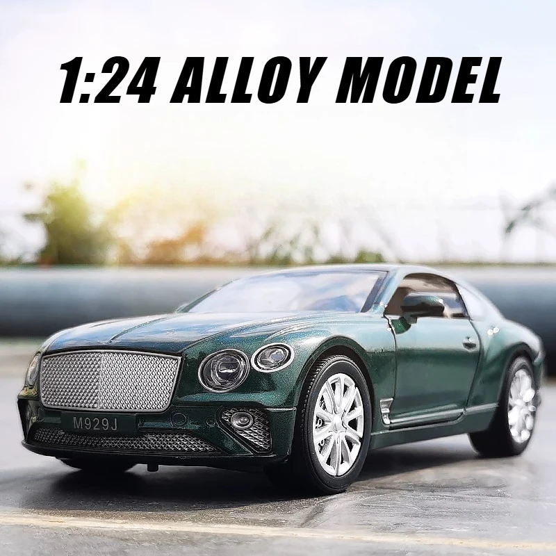 

1:24 Continental GT Sports Car Alloy Diecast Toy Car Model Sound and Light Children's Toy Collectibles Birthday Gift