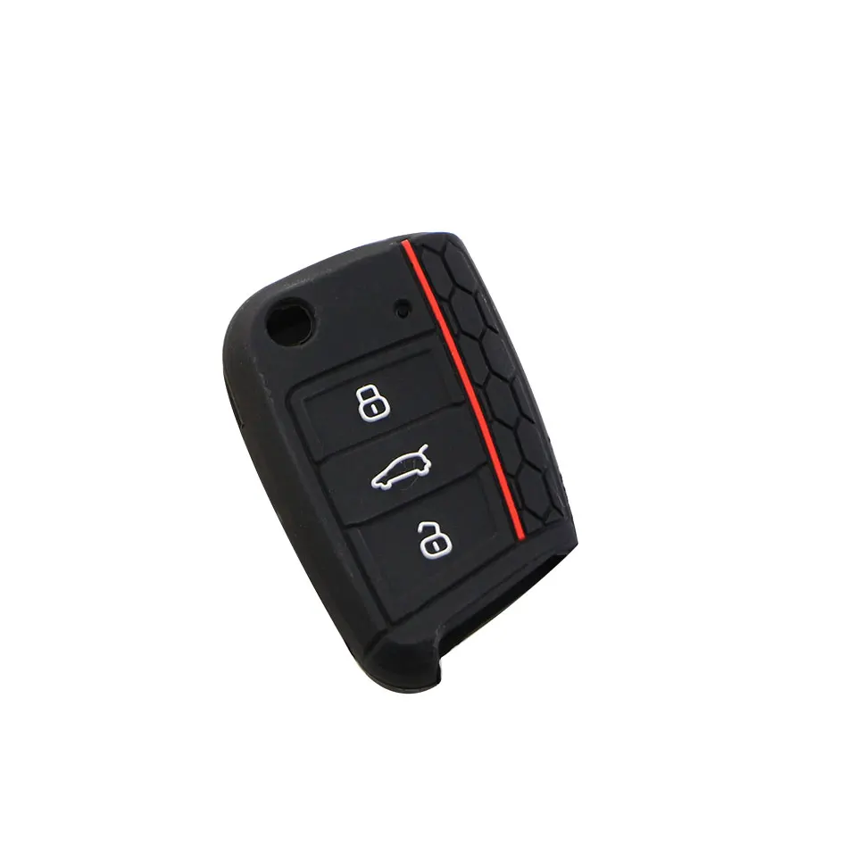 Car Key Cover Case Silicone Shell for VW Golf 7 MK7 VII Tiguan MK2 Polo Skoda Octavia A7 Kodiaq Seat Ateca Leon