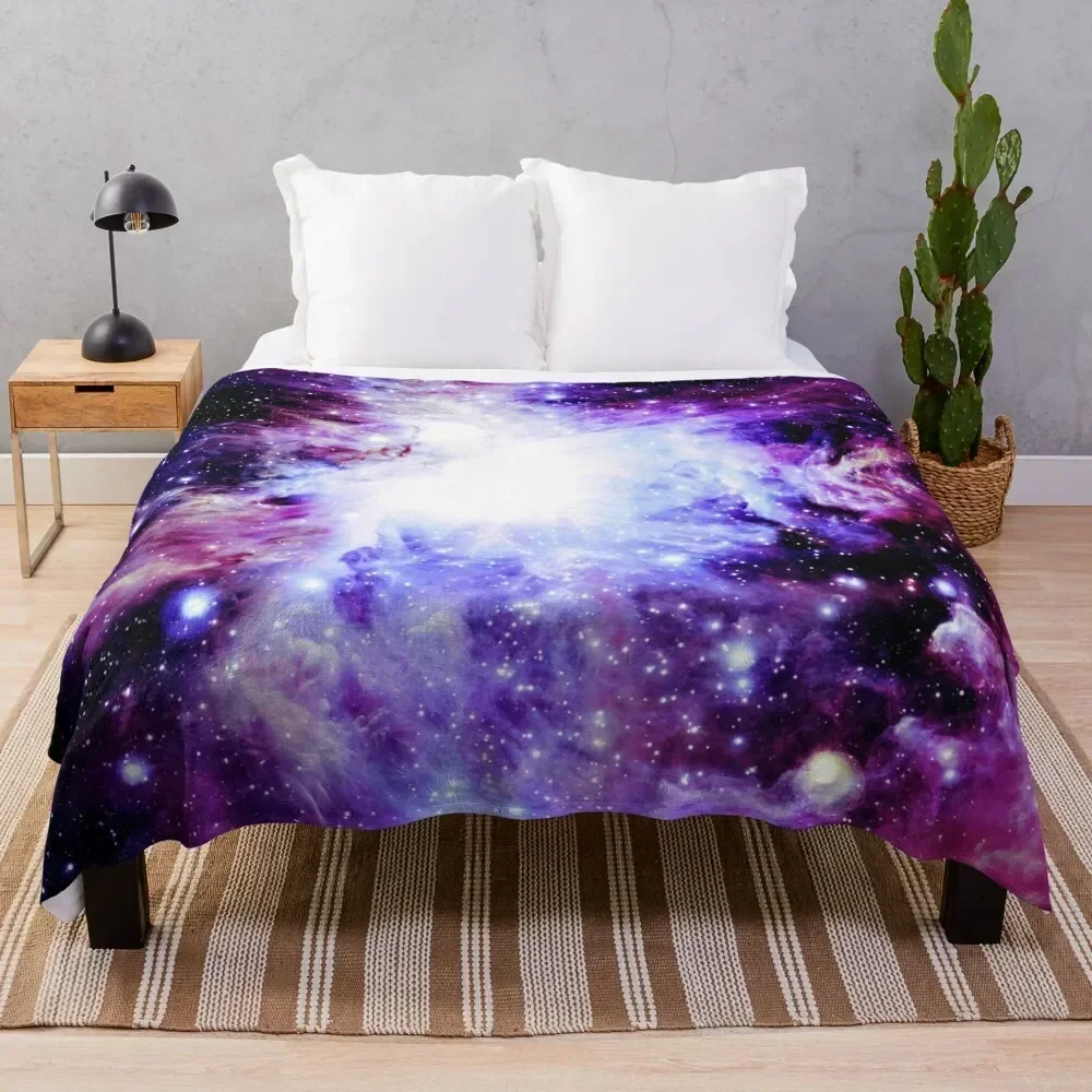 

Galaxy Purple Violet Blue Orion Nebula Throw Blanket Lightweight Warm Blanket for Travel Camping
