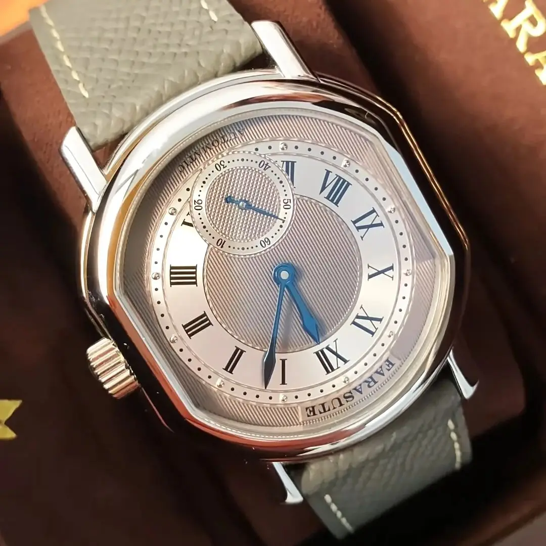 

FARASUTE Men Automatic Watch 38mm Oval Case Mechanical Wristwatch Sapphire Mirror 5ATM Waterproof Peacock Movement