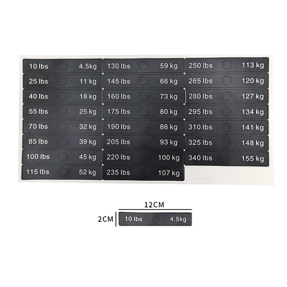 10LB-200LB/340LB Fitness Equipment Weight Identification Stickers PP Plastic Number Weight Stack Label Gym Weight Block Parts