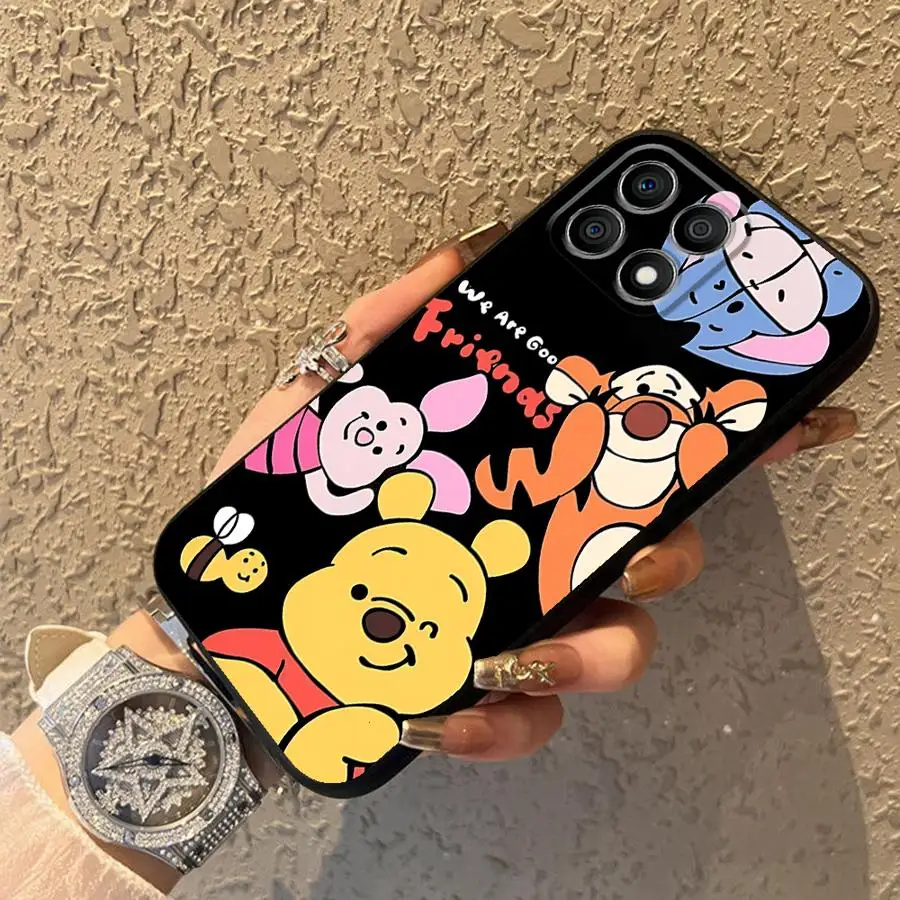 เคสโทรศัพท์นุ่มสีดำลายวินนี่เดอะพูห์สุดหรูจากดิสนีย์ สำหรับ Honor X5b 70 X8 8X Magic5Lite X6 X7 200 400 Lite 90 X9a