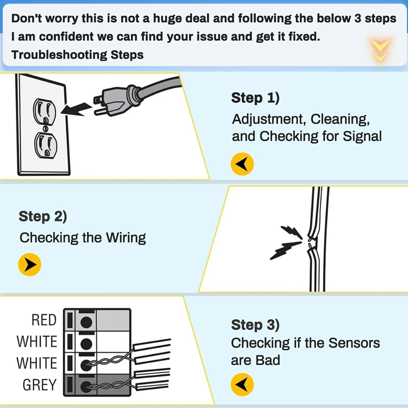 ABgaz-Capteur de sécurité Beam Eye, Ouvre-porte de garage avec Quick Ket, Convient pour Rivière A5034, Liftmaster Sears, Chamberlain, Craftsman