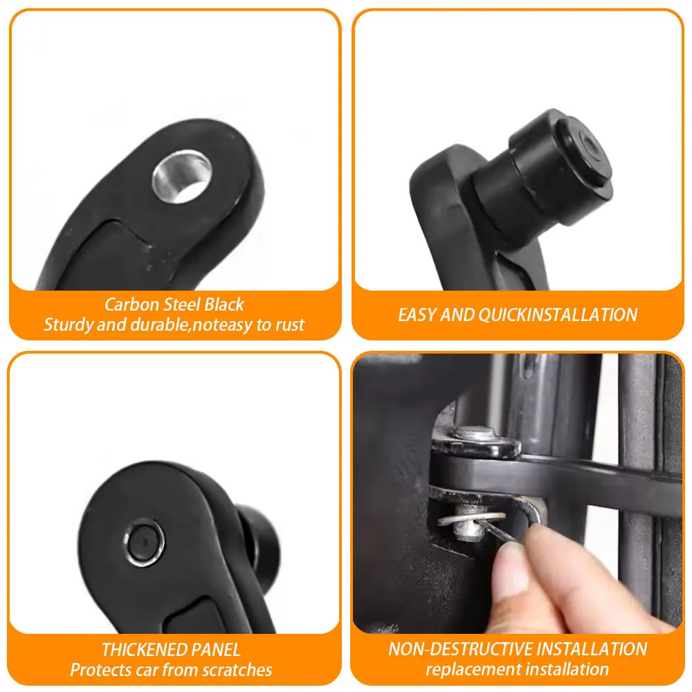 

Запасные части: Черные петли передних дверей из углеродистой стали для Land Rover Defender 90 110 130 2004-2018, автомобильные аксессуары