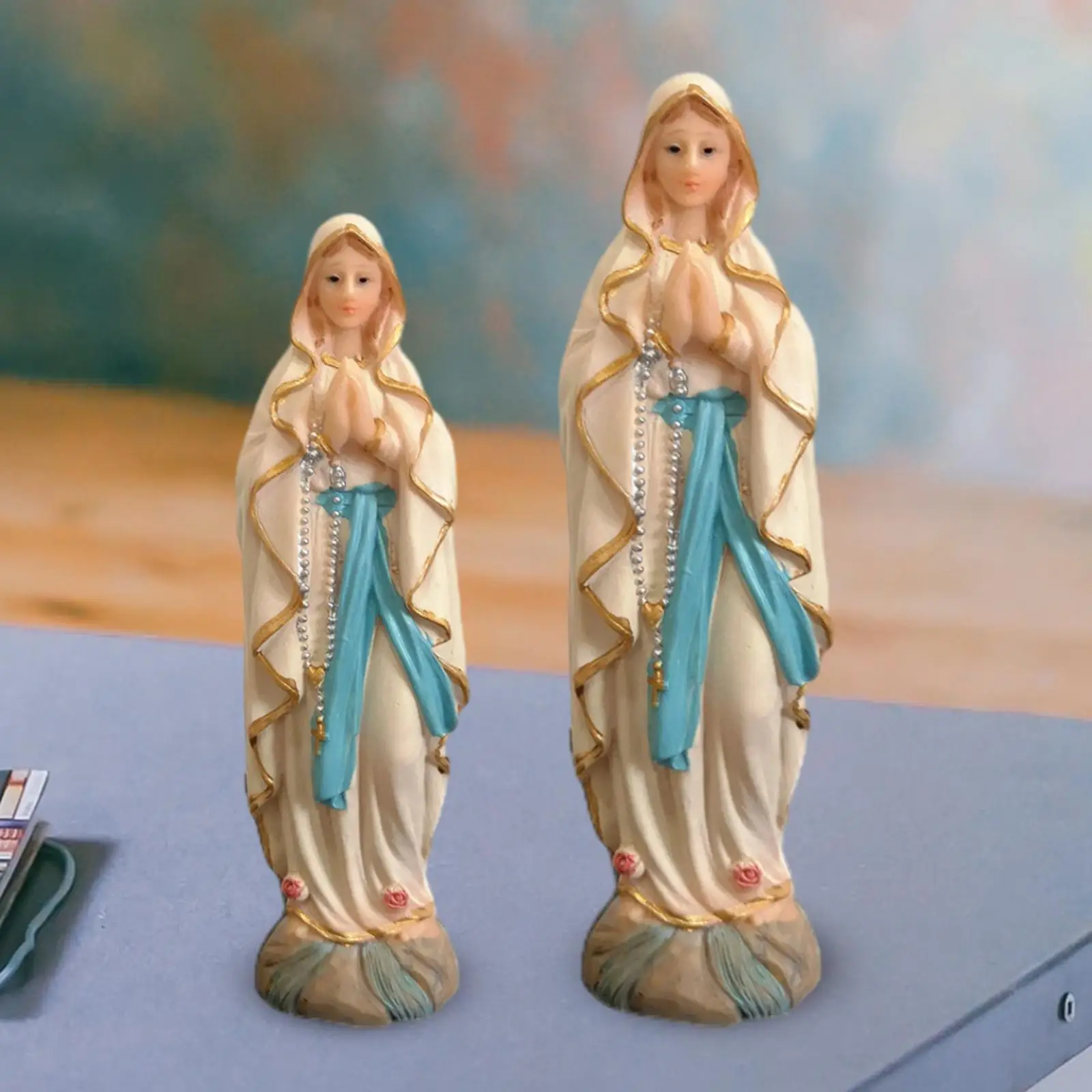 Virgin Mary Statue Lady of Luther Figurine for Bedroom Living Room