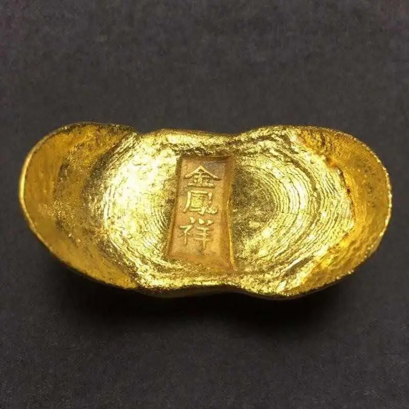 

Antique bronze ware, Jinfengxiang small treasure, gold cake, gold coin, gold-plated ancient coin home bronze ware ornament