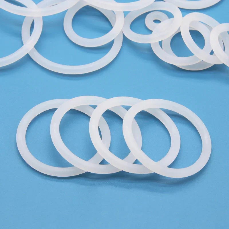 10/50pcs VMQ O Ring Gasket CS 4mm OD 12 ~ 150mm White Waterproof Washer Round O Shape Silicone Ring Food Grade