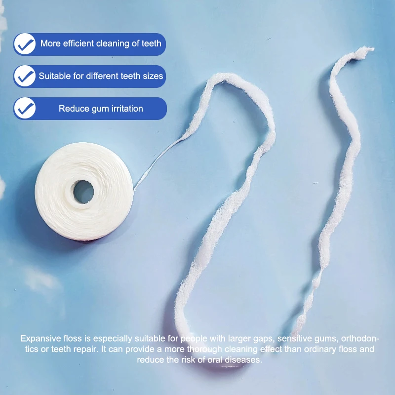 NEW Mint Dental Expansion Floss Nylon Effective Plaque Teeth Protection Removal Thoroughly Cleaning Teeth
