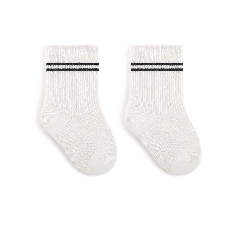 New Spring Summer Black Striped Baby Socks Preppy Newborn Toddler Kid Mesh Mid Sock Cotton Girl Boy Boneless Floor Socks 0-8Y