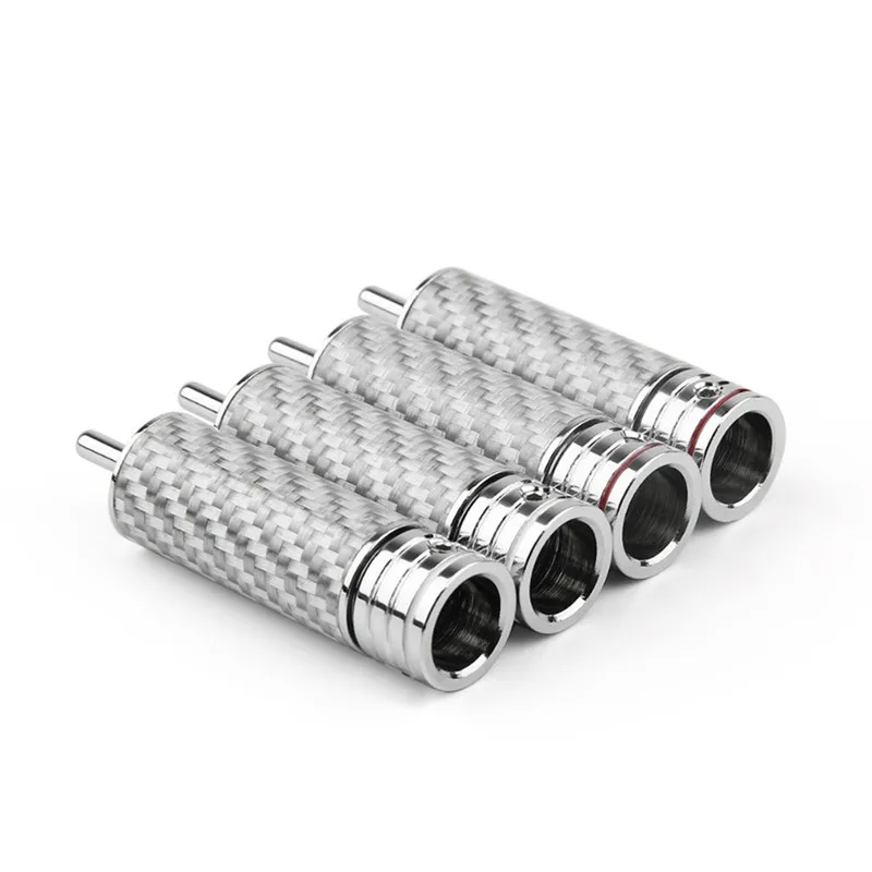 RCA-Anschluss cmc Audio-Buchse Video-Stecker Lautsprecher anschluss Kohle faser rhodiniert Unterhaltung elektronik männlich für Heimkino – Detail 4