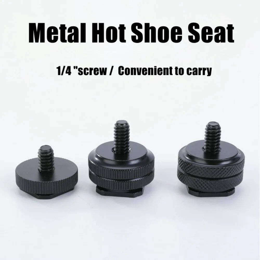 Nieuwe Aluminium Warm/Koude Schoen Mount Schroefdraad 1/4 "Flash Adapter Dual Moer Enkele Moer Statief Mount Camera Accessoires
