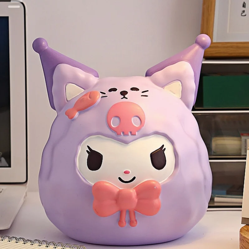 sanrio kuromi piggy bank cartoon cute large capacity large size drop-proof deductible storage children piggy bank gift wholesale