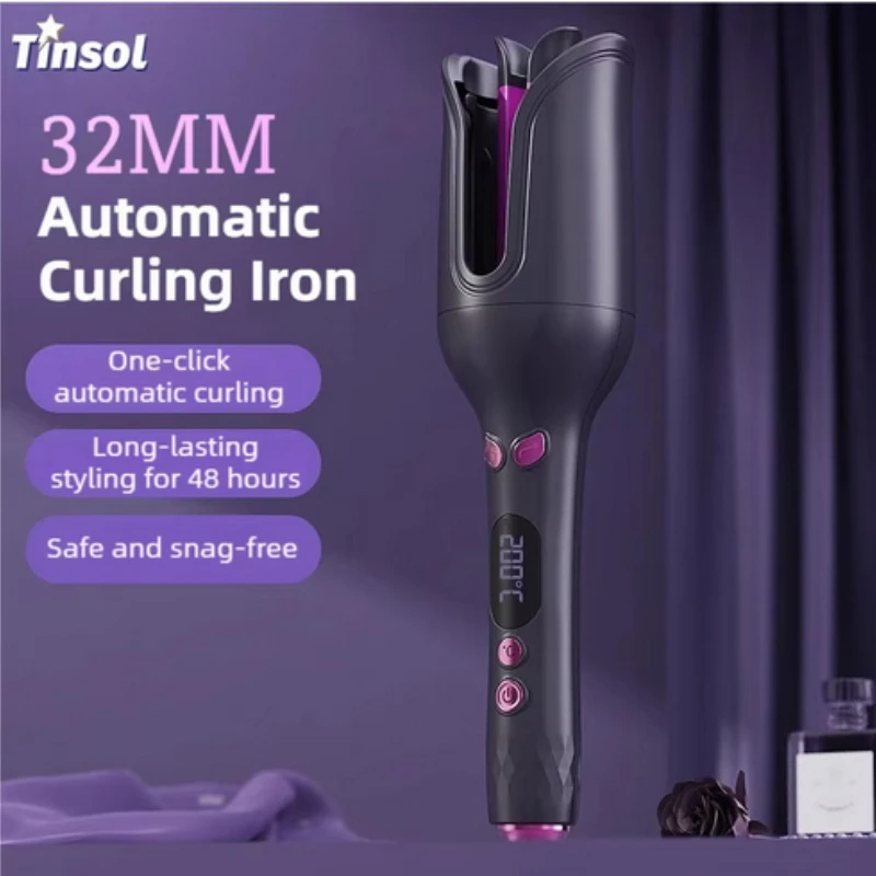 

32MM Electric Rotary Curling Iron Automatic Hair Curler Negative Ion Air Rotating Curling Bar Professional Styling Tool