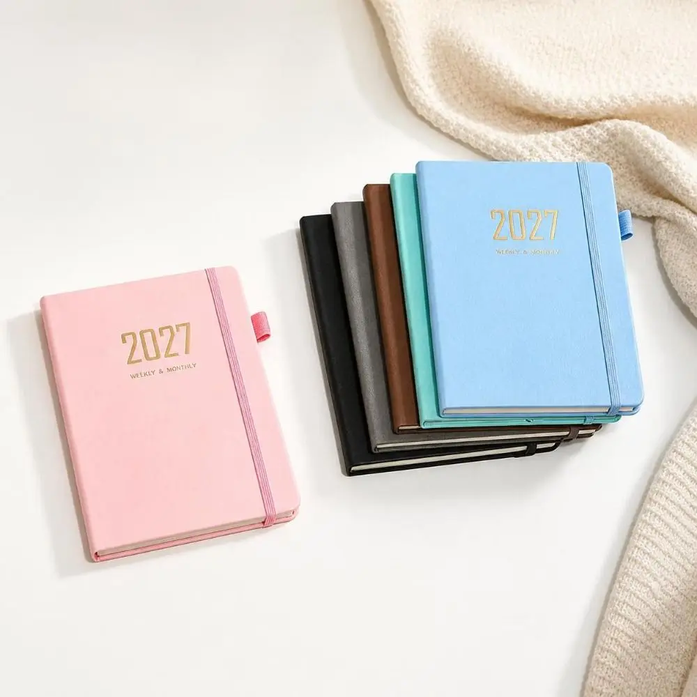 Portable A5 2027 Schedule Book To Do List Textured PU Daily Planner Book Planner Reminder Planner Notebook Gift Giving