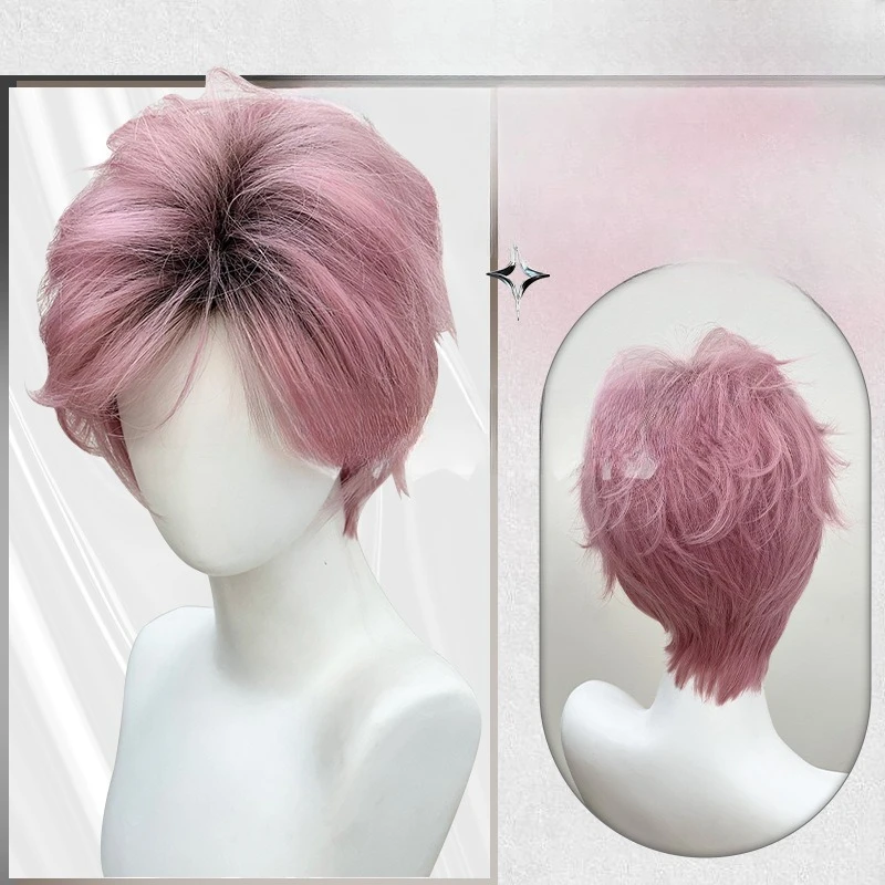 

Парик розовый взрывной верхний краситель диффузное ощущение несовершеннолетних коротких изысканных высоких уровней натуральный пушистый полный капюшон