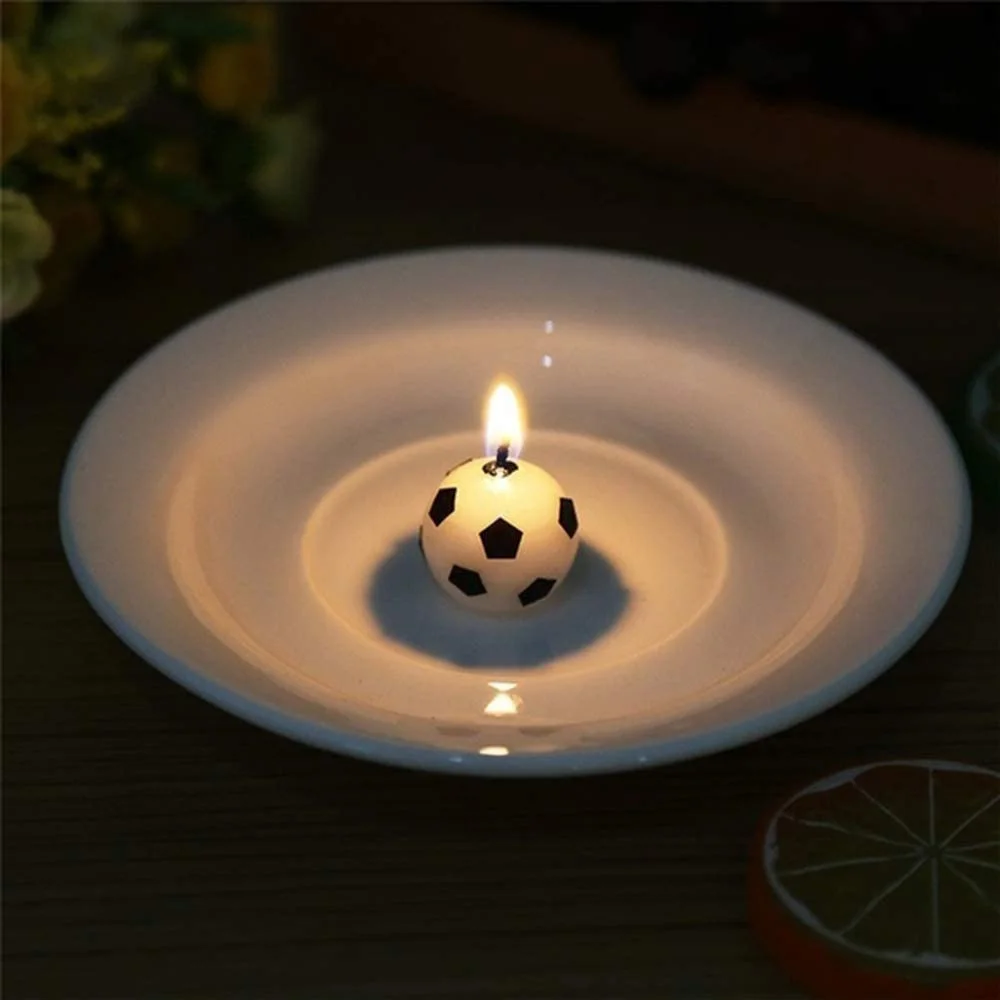 6Pcs Soccer Ball Football Cake Candles Birthday Party Kids Cake Decoration Soccer Ball Birthday Party Supplies for Kids Toy Gift