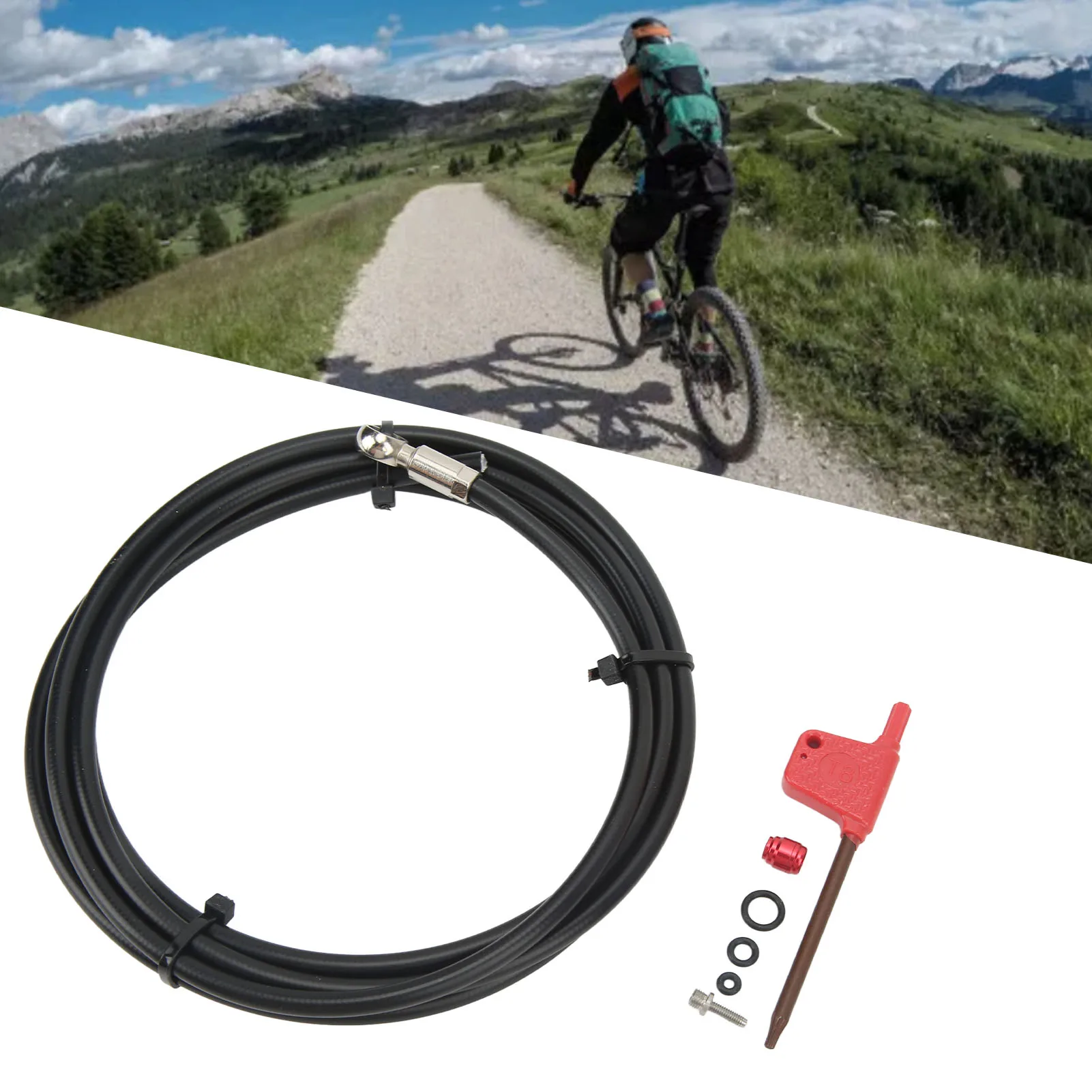 2m Bike Oil Hose Red Flag Wrench Olive Connecting Insert Oil Needle Set for SRAM LEVEL RED HRD ETAP S700 S900 ELIXIR 2